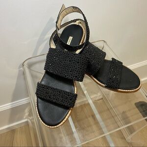 Zara Women Flat Sandals With Black Shiny Beads​​​​​